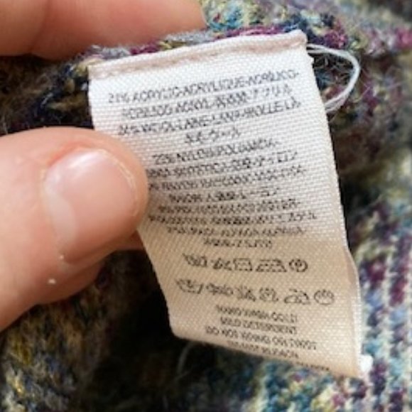 Free People Long Green and White Patterned Bohemian Sweater Size XS - Picture 7 of 11